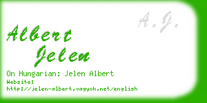 albert jelen business card